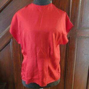 Vintage Silk Studio By Claude Bennett Silk Red Button Back Blouse Size 4